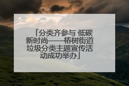 分类齐参与 低碳新时尚——椿树街道垃圾分类主题宣传活动成功举办