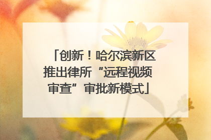 创新！哈尔滨新区推出律所“远程视频审查”审批新模式