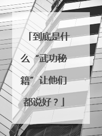 到底是什么“武功秘籍”让他们都说好？