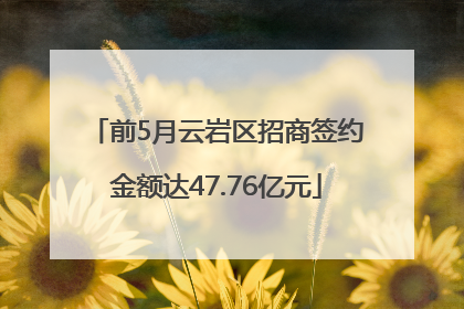 前5月云岩区招商签约金额达47.76亿元