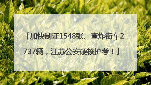 加快制证1548张、查炸街车2737辆，江苏公安硬核护考！