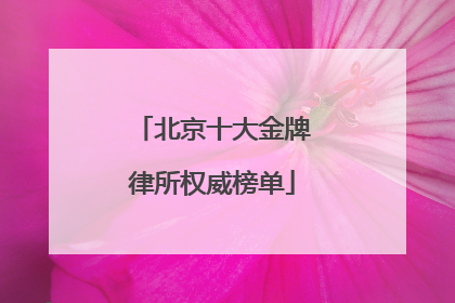 北京十大金牌律所权威榜单