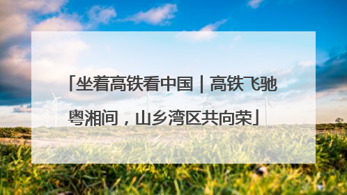 坐着高铁看中国｜高铁飞驰粤湘间，山乡湾区共向荣