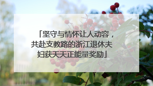 坚守与情怀让人动容，共赴支教路的浙江退休夫妇获天天正能量奖励