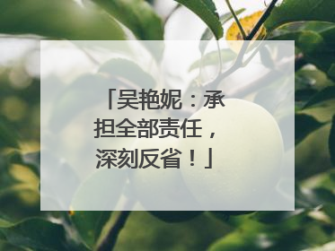 吴艳妮：承担全部责任，深刻反省！