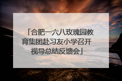 合肥一六八玫瑰园教育集团赴习友小学召开视导总结反馈会