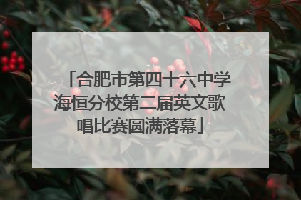 合肥市第四十六中学海恒分校第二届英文歌唱比赛圆满落幕