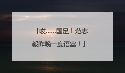 哎……国足！范志毅昨晚一度语塞！