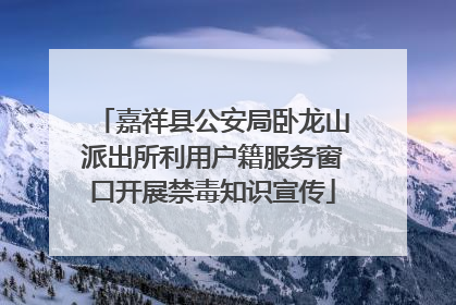 嘉祥县公安局卧龙山派出所利用户籍服务窗口开展禁毒知识宣传