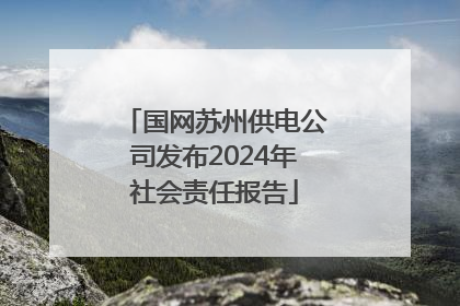 国网苏州供电公司发布2024年社会责任报告