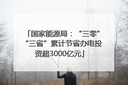 国家能源局：“三零”“三省”累计节省办电投资超3000亿元