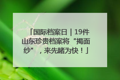 国际档案日｜19件山东珍贵档案将“揭面纱”，来先睹为快！