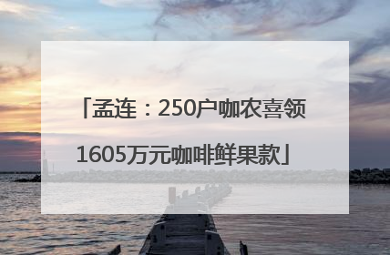 孟连：250户咖农喜领1605万元咖啡鲜果款