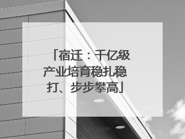 宿迁：千亿级产业培育稳扎稳打、步步攀高