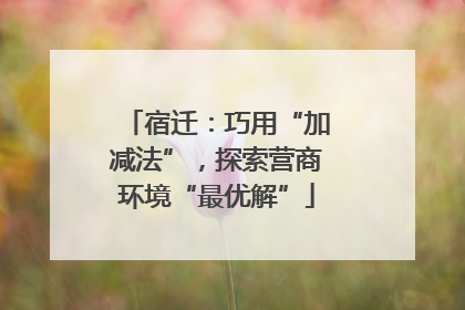 宿迁：巧用“加减法”，探索营商环境“最优解”