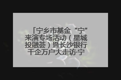 宁乡市基金“宁”来演专场活动（星城投融荟）暨长沙银行千企万户大走访·宁乡专场活动举行