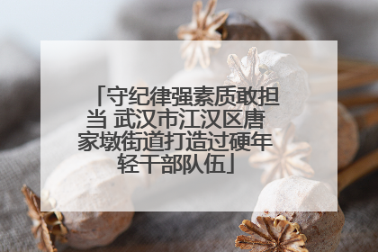 守纪律强素质敢担当 武汉市江汉区唐家墩街道打造过硬年轻干部队伍
