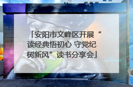 安阳市文峰区开展“读经典悟初心 守党纪树新风”读书分享会