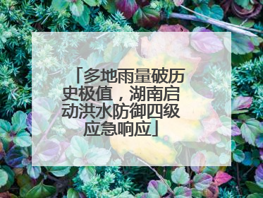 多地雨量破历史极值，湖南启动洪水防御四级应急响应