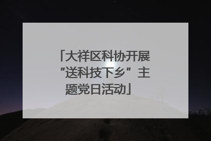 大祥区科协开展“送科技下乡”主题党日活动