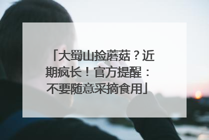 大蜀山捡蘑菇？近期疯长！官方提醒：不要随意采摘食用