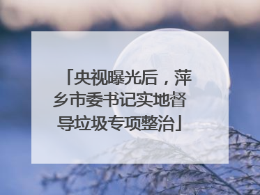 央视曝光后，萍乡市委书记实地督导垃圾专项整治