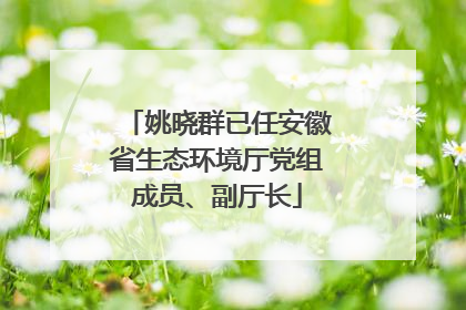 姚晓群已任安徽省生态环境厅党组成员、副厅长