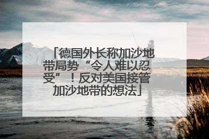 德国外长称加沙地带局势“令人难以忍受”！反对美国接管加沙地带的想法