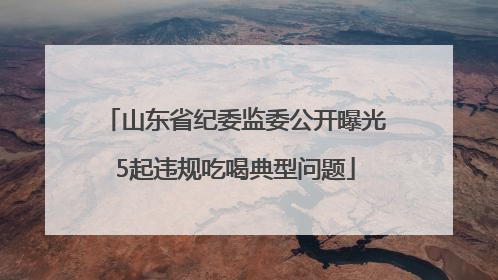 山东省纪委监委公开曝光5起违规吃喝典型问题