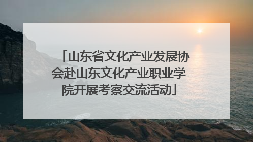 山东省文化产业发展协会赴山东文化产业职业学院开展考察交流活动