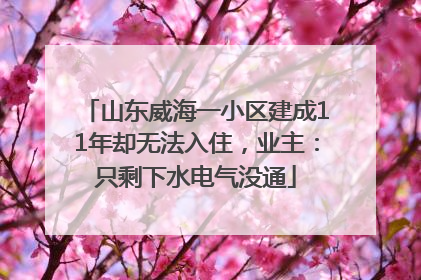 山东威海一小区建成11年却无法入住，业主：只剩下水电气没通