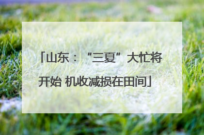 山东：“三夏”大忙将开始 机收减损在田间