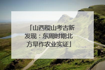 山西稷山考古新发现：东周时期北方旱作农业实证