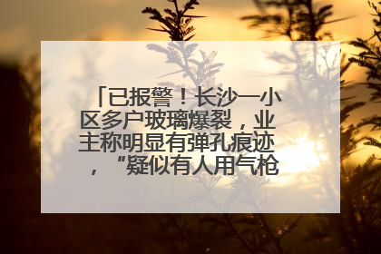 已报警！长沙一小区多户玻璃爆裂，业主称明显有弹孔痕迹，“疑似有人用气枪打鸟造成”