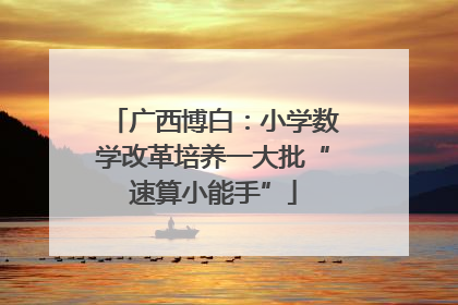 广西博白：小学数学改革培养一大批“速算小能手”