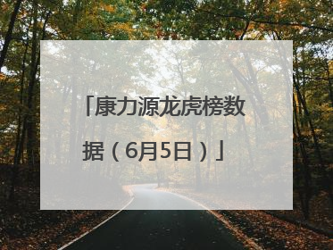 康力源龙虎榜数据（6月5日）