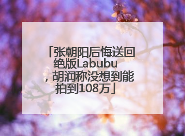 张朝阳后悔送回绝版Labubu，胡润称没想到能拍到108万