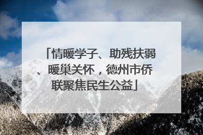 情暖学子、助残扶弱、暖巢关怀，德州市侨联聚焦民生公益