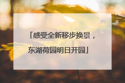 感受全新移步换景，东湖荷园明日开园