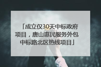 成立仅30天中标政府项目，唐山惠民服务外包中标路北区热线项目