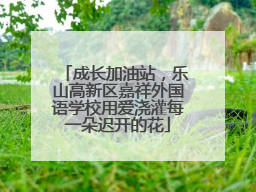 成长加油站，乐山高新区嘉祥外国语学校用爱浇灌每一朵迟开的花