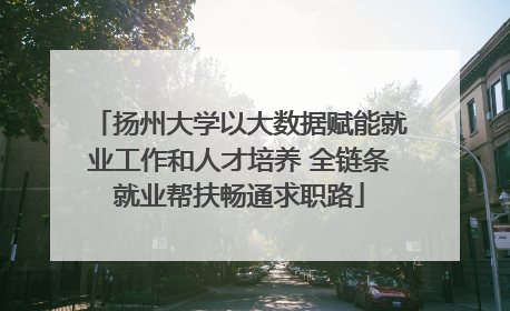扬州大学以大数据赋能就业工作和人才培养 全链条就业帮扶畅通求职路