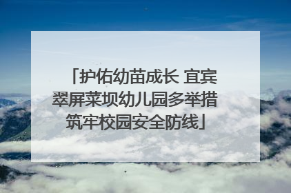 护佑幼苗成长 宜宾翠屏菜坝幼儿园多举措筑牢校园安全防线