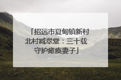 招远市夏甸镇新村北村臧翠堂：三十载守护瘫痪妻子