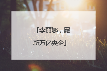 李丽娜，履新万亿央企