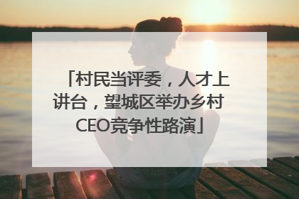 村民当评委，人才上讲台，望城区举办乡村CEO竞争性路演