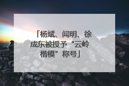 杨斌、闻明、徐成东被授予“云岭楷模”称号