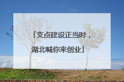 支点建设正当时，湖北喊你来创业