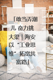 敢当弄潮儿 奋力挑大梁｜海安以“工业思维”拓宽共富路