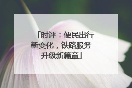 时评：便民出行新变化，铁路服务升级新篇章